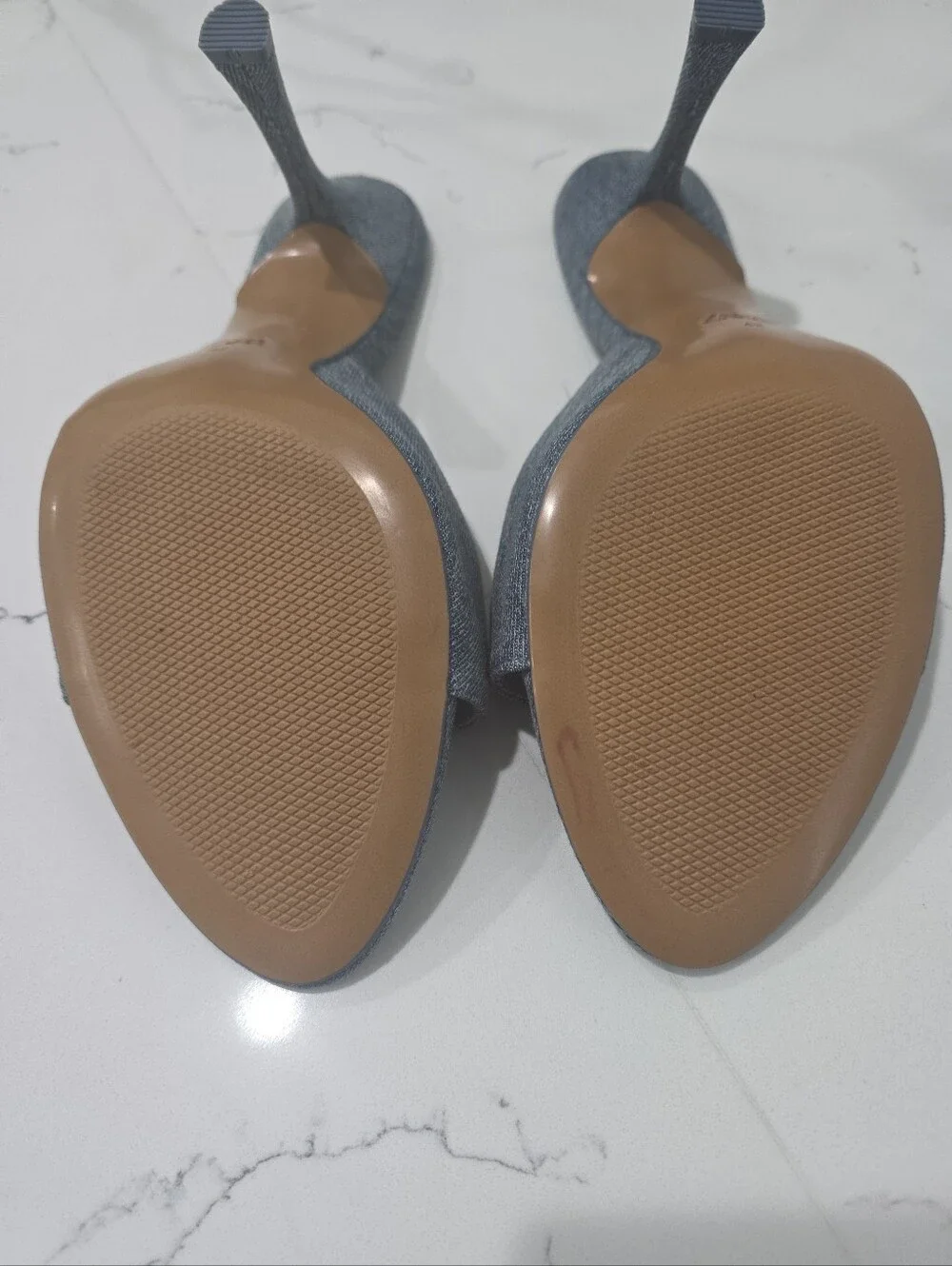 ZARA Blue Denim Heels Slide Sandals U.S. Size 11/42 Euro. NWOT. - Picture 3 of 8